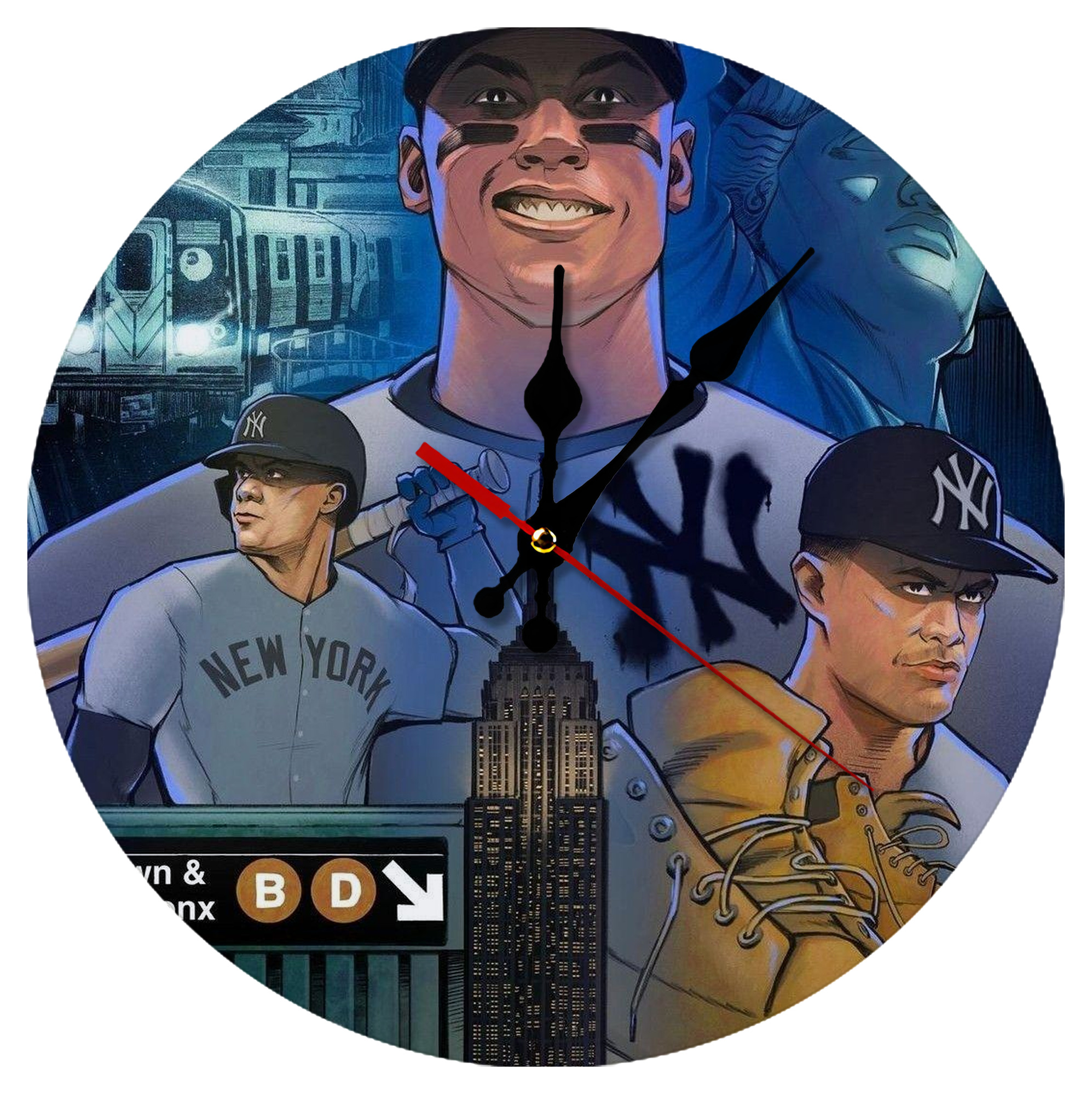New York Yankees 298 Silent Round Wall Clock – Modern & Stylish DIY Design, Durable Wood Construction, Easy To Install – Perfect For Office, Bedroom, Living Room, And More